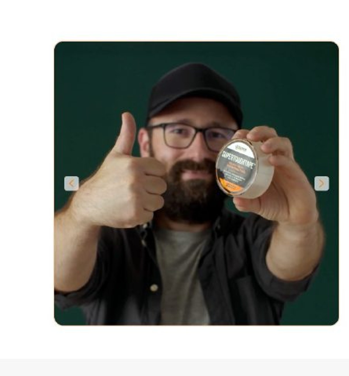A person holding a roll of SuperToughTape
